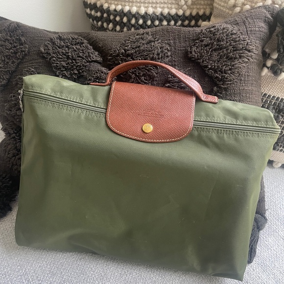 LONGCHAMP Le Pliage ORIGINAL Green Briefcase - Picture 1 of 5